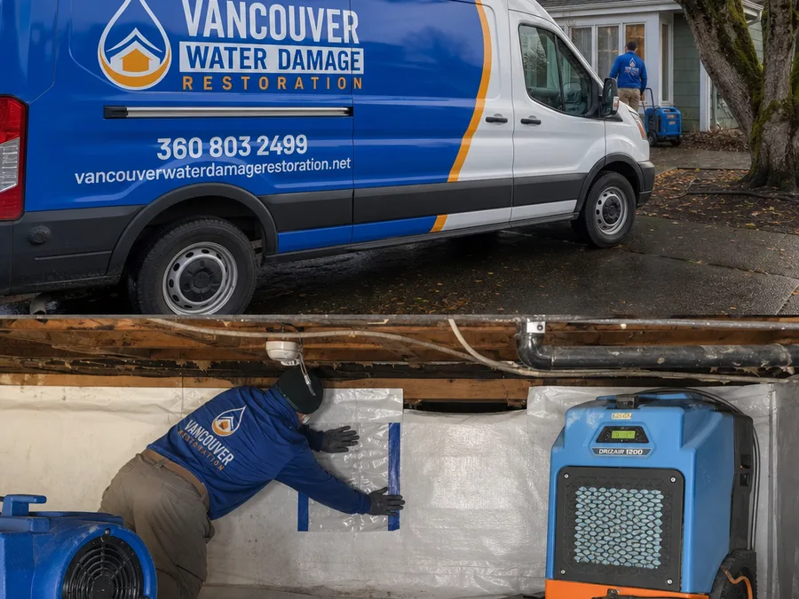 Water damage restoration field service in Vancouver, Washington